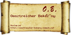 Oesztreicher Bekény névjegykártya